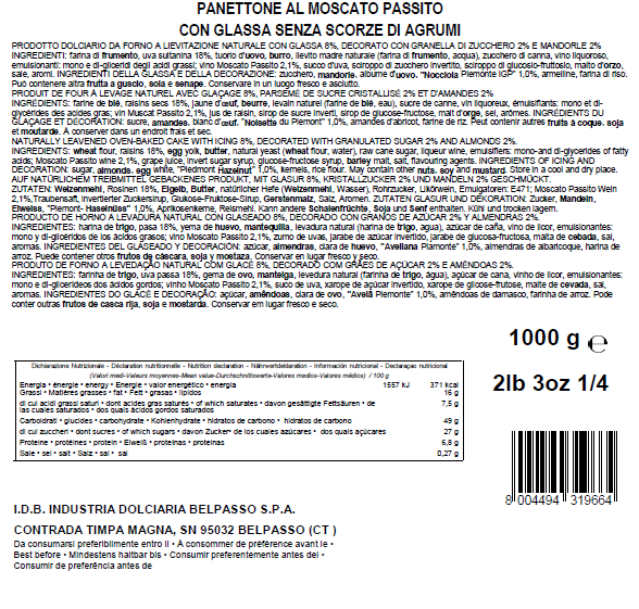 Moscato Passito Panettone 1 kg Condorelli